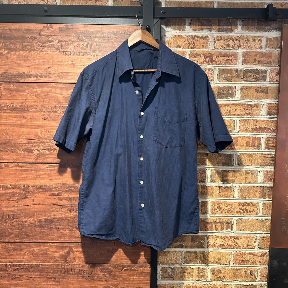 Gucci Mens Dress Shirt Fitted short Sleeve Size L Made in Italy (54)